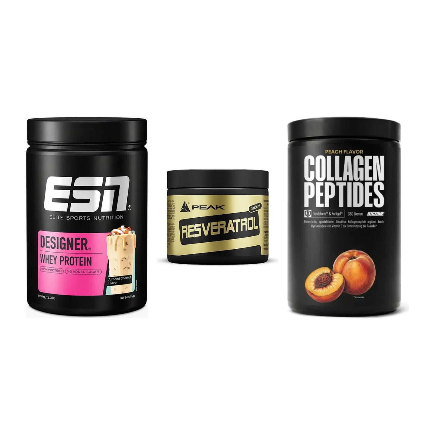 Regenerations-Set: ESN Designer + Peak Resveratro + Big Zone – alle enthaltenen Artikel
