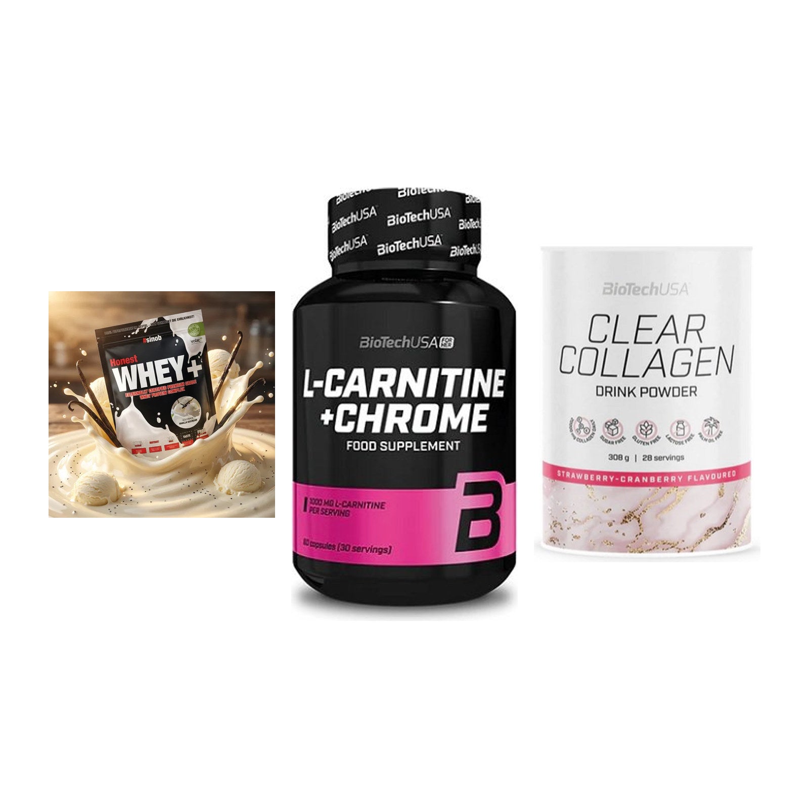 Regenerations-Set: Sinob Honest + BioTech L-Carni + BioTech Clear – alle enthaltenen Artikel