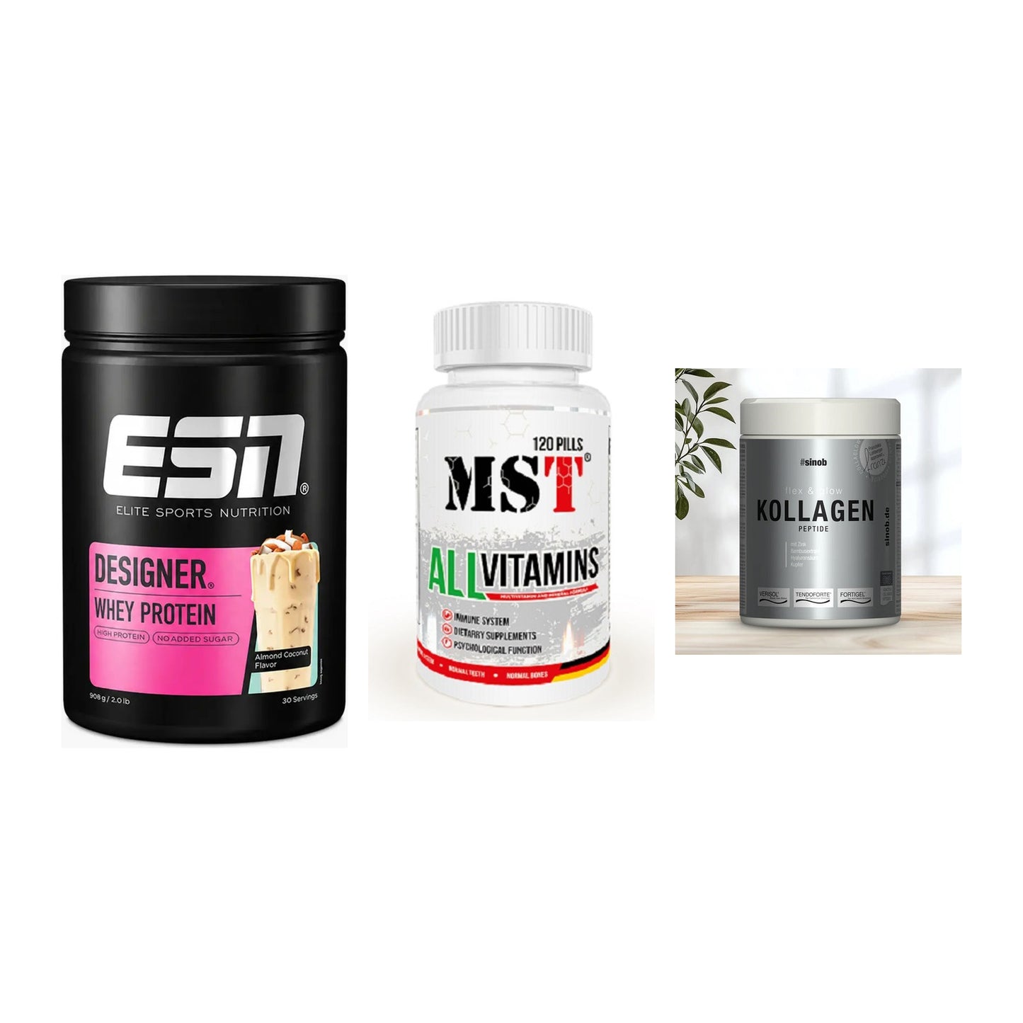 Regenerations-Set: ESN Designer + MST All Vitamin + Sinob Kollagen – alle enthaltenen Artikel