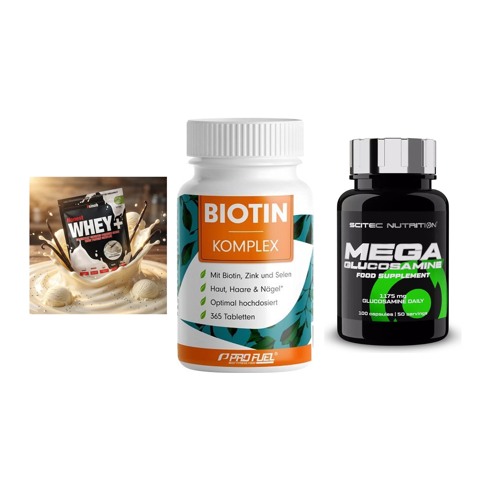 Regenerations-Set: Sinob Honest + ProFuel BIOTIN + Scitec Mega – alle enthaltenen Artikel
