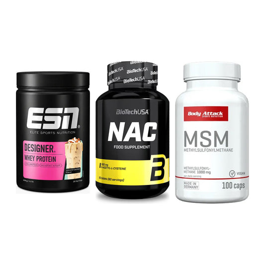 Regenerations-Set: ESN Designer Whey + BioTech NAC + Body Attack MSM – alle enthaltenen Artikel