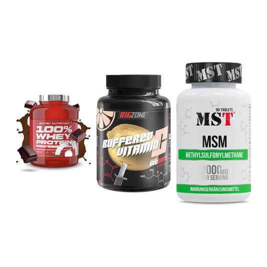 Regenerations-Set: Scitec 100% + Big Zone + MST MSM 2000 / – alle enthaltenen Artikel