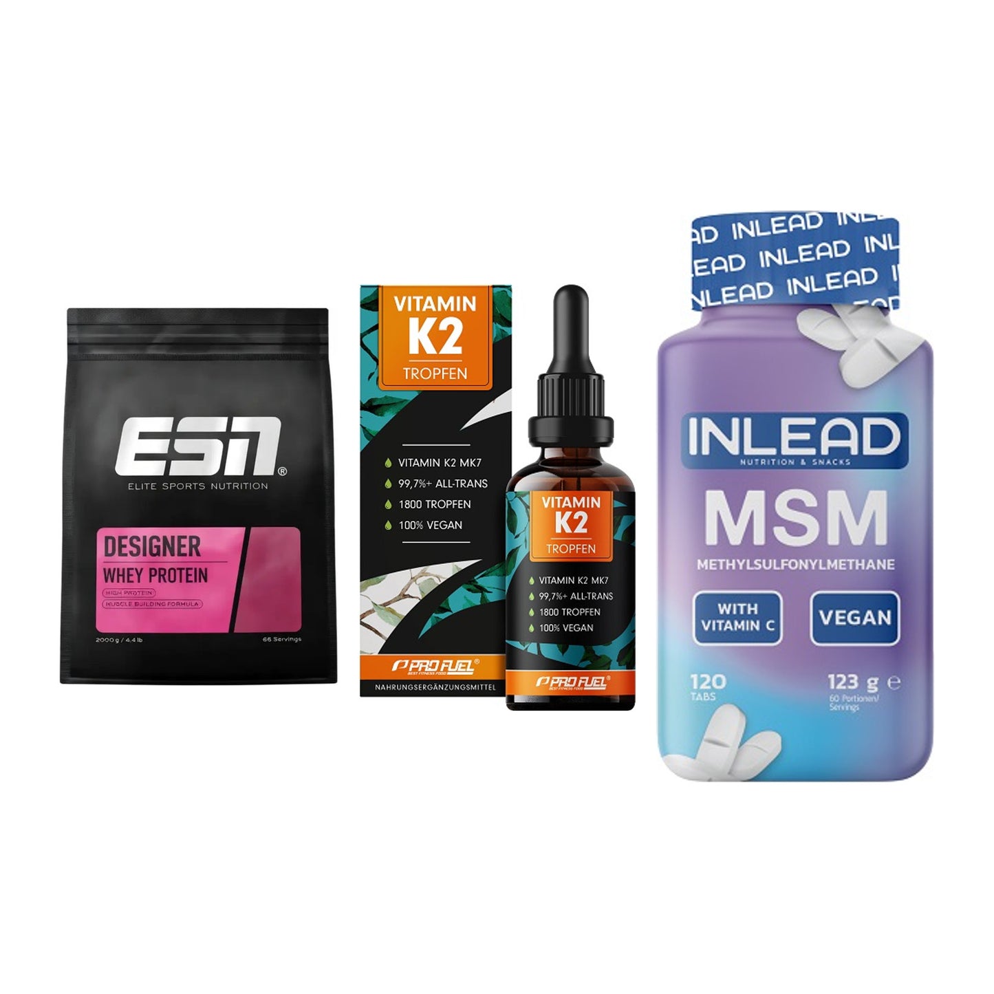 Regenerations-Set: ESN Designer + ProFuel Vitamin + INLEAD MSM – alle enthaltenen Artikel
