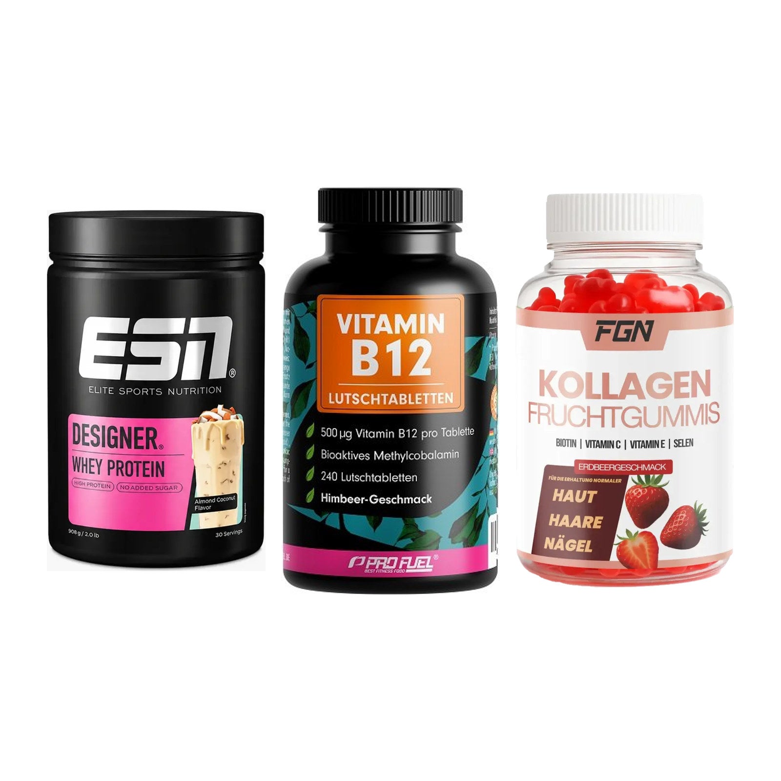 Regenerations-Set: ESN Designer + ProFuel Vitamin + FGN Kollagen 60 – alle enthaltenen Artikel