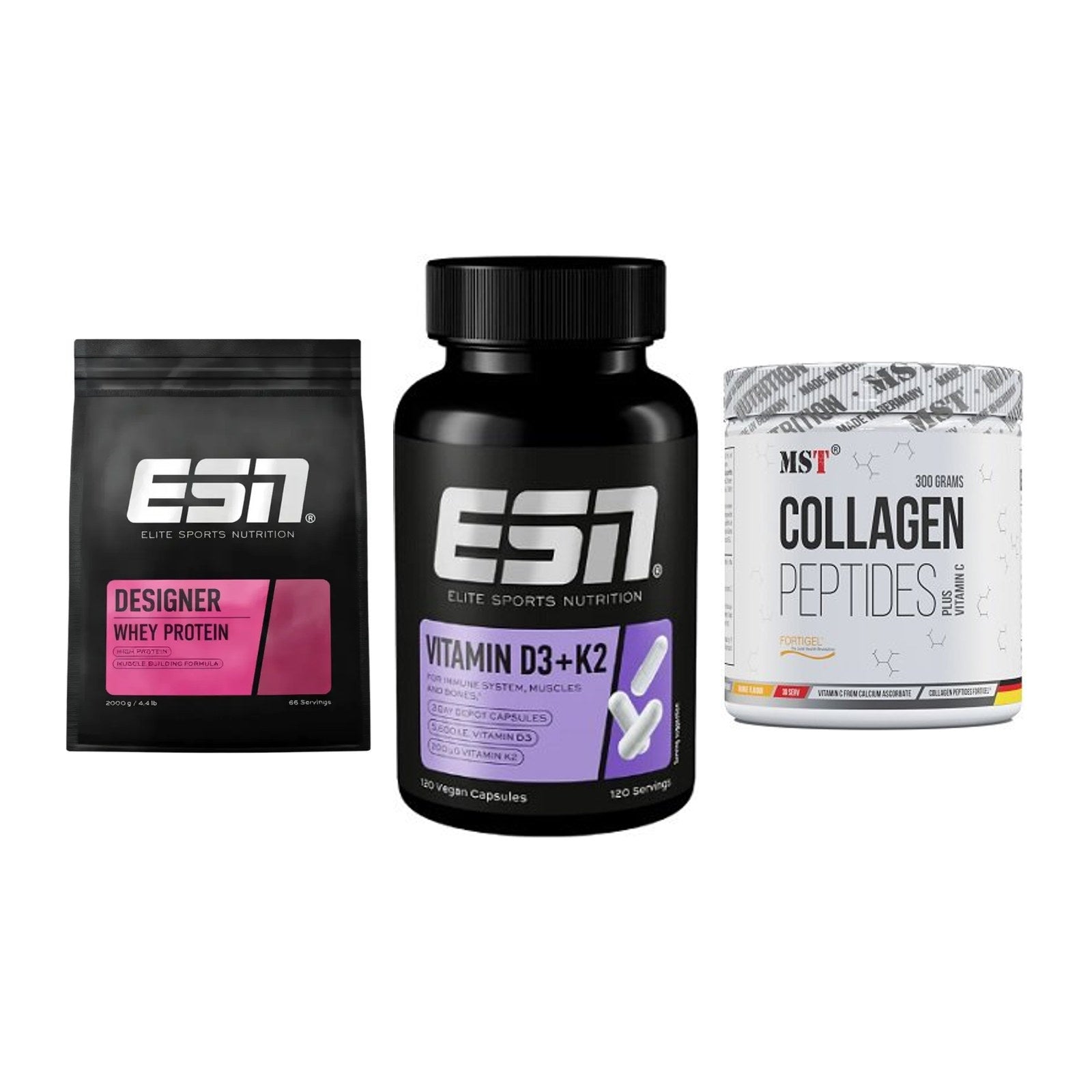 Regenerations-Set: ESN Designer + ESN Vitamin D3 + MST Collagen – alle enthaltenen Artikel