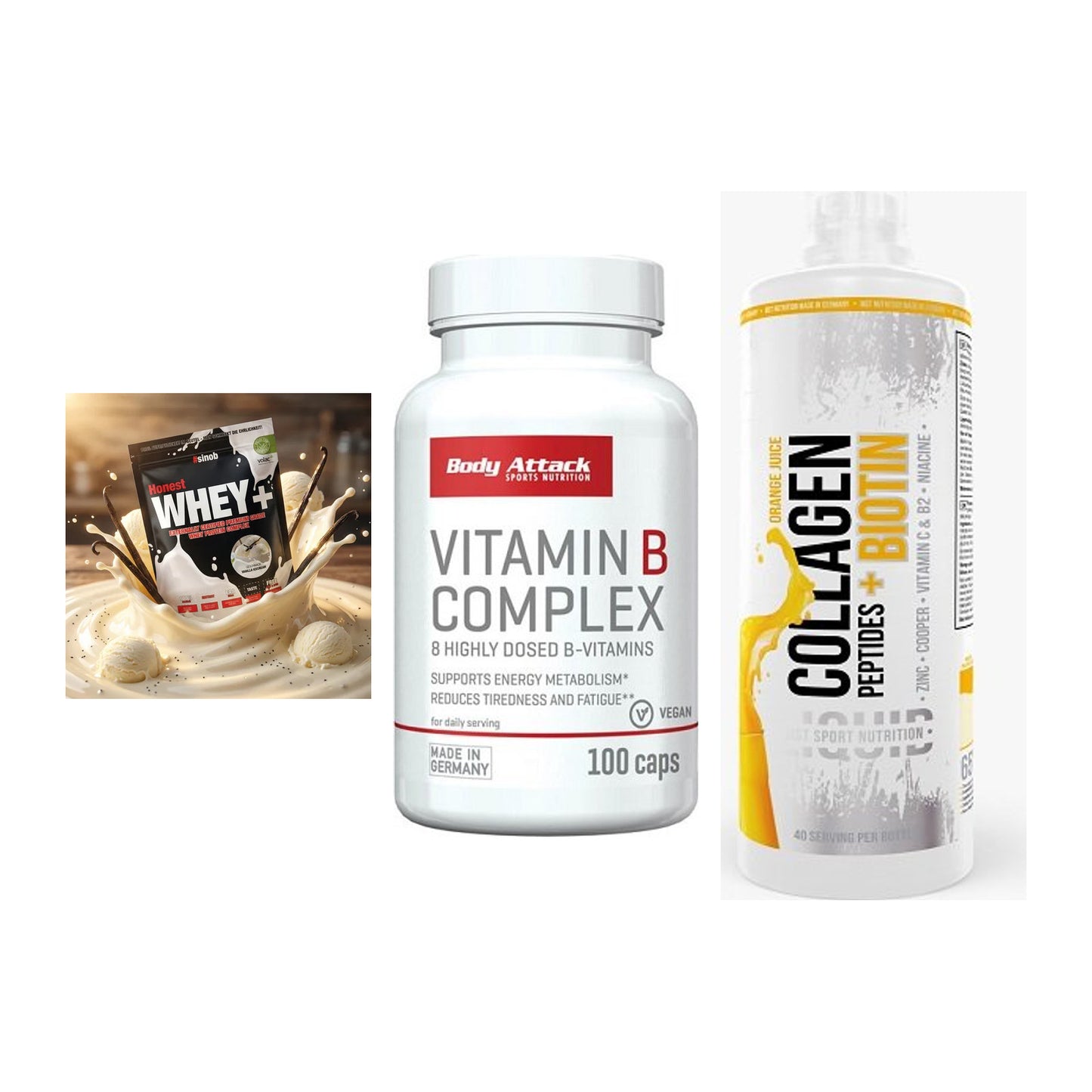 Regenerations-Set: Sinob Honest + Body Attack + MST Collagen – alle enthaltenen Artikel