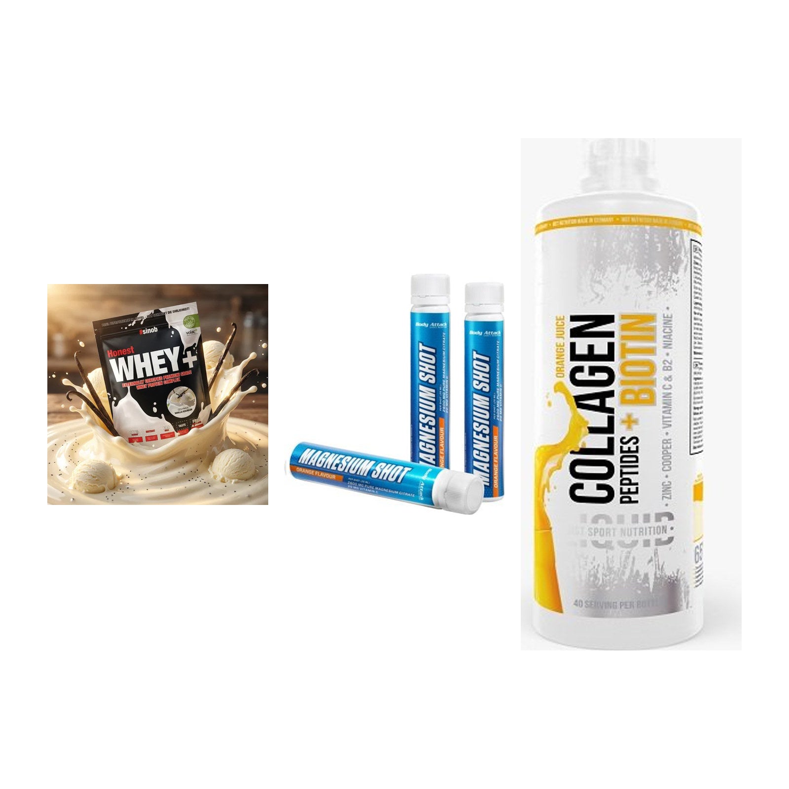 Regenerations-Set: Sinob Honest + Body Attack + MST Collagen – alle enthaltenen Artikel