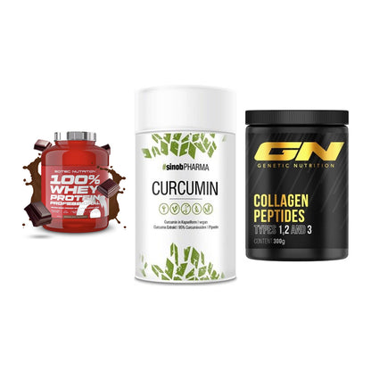Regenerations-Set: Scitec 100% + Sinob Curcumin + GN Peptan – alle enthaltenen Artikel