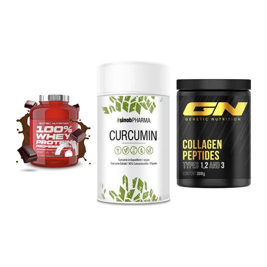 Regenerations-Set: Scitec 100% + Sinob Curcumin + GN Peptan – alle enthaltenen Artikel