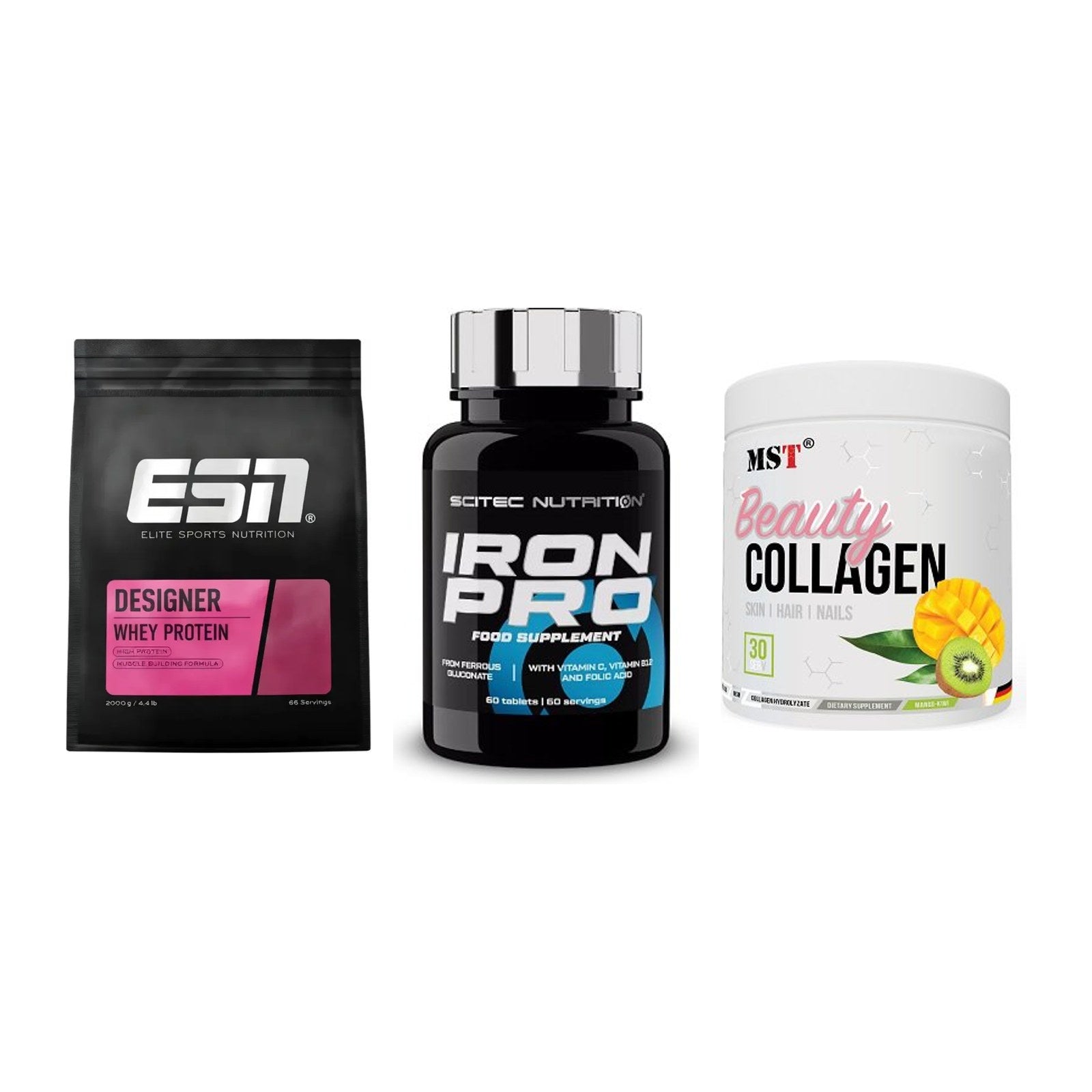 Regenerations-Set: ESN Designer + Scitec Iron Pro + MST Beauty – alle enthaltenen Artikel