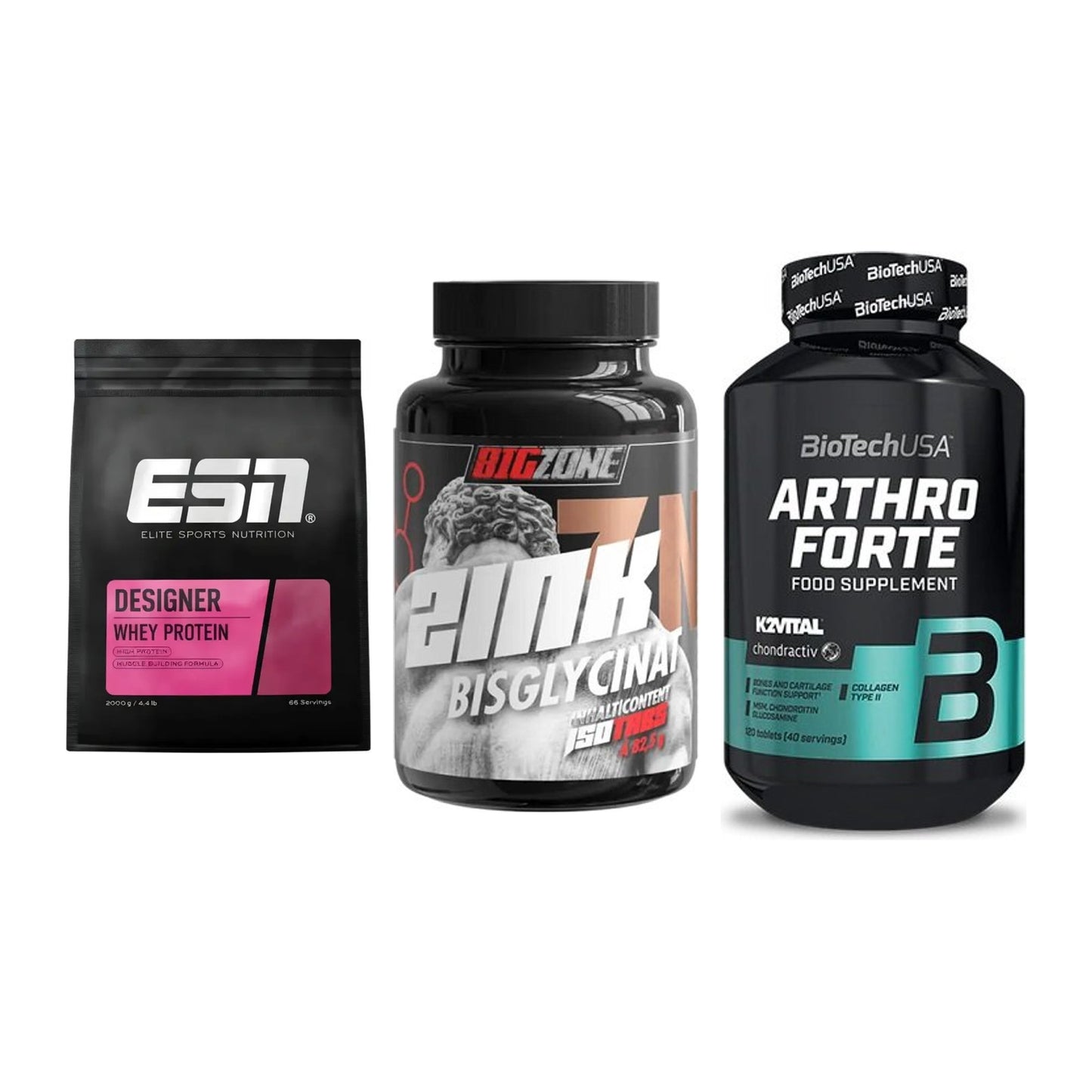 Regenerations-Set: ESN Designer + Big Zone Zink + BioTech Arthro – alle enthaltenen Artikel