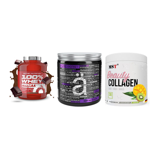 Regenerations-Set: Scitec 100% + Nanosupps Hype + MST Beauty – alle enthaltenen Artikel