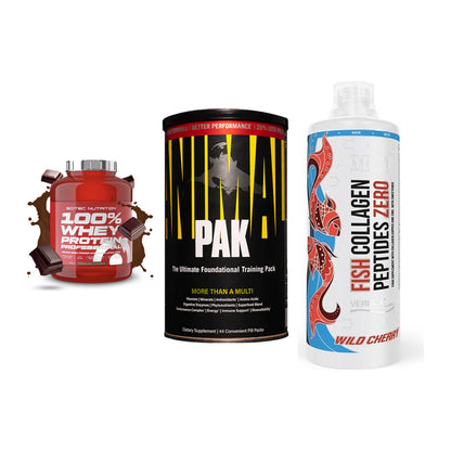 Regenerations-Set: Scitec 100% + Universal + MST Fish – alle enthaltenen Artikel