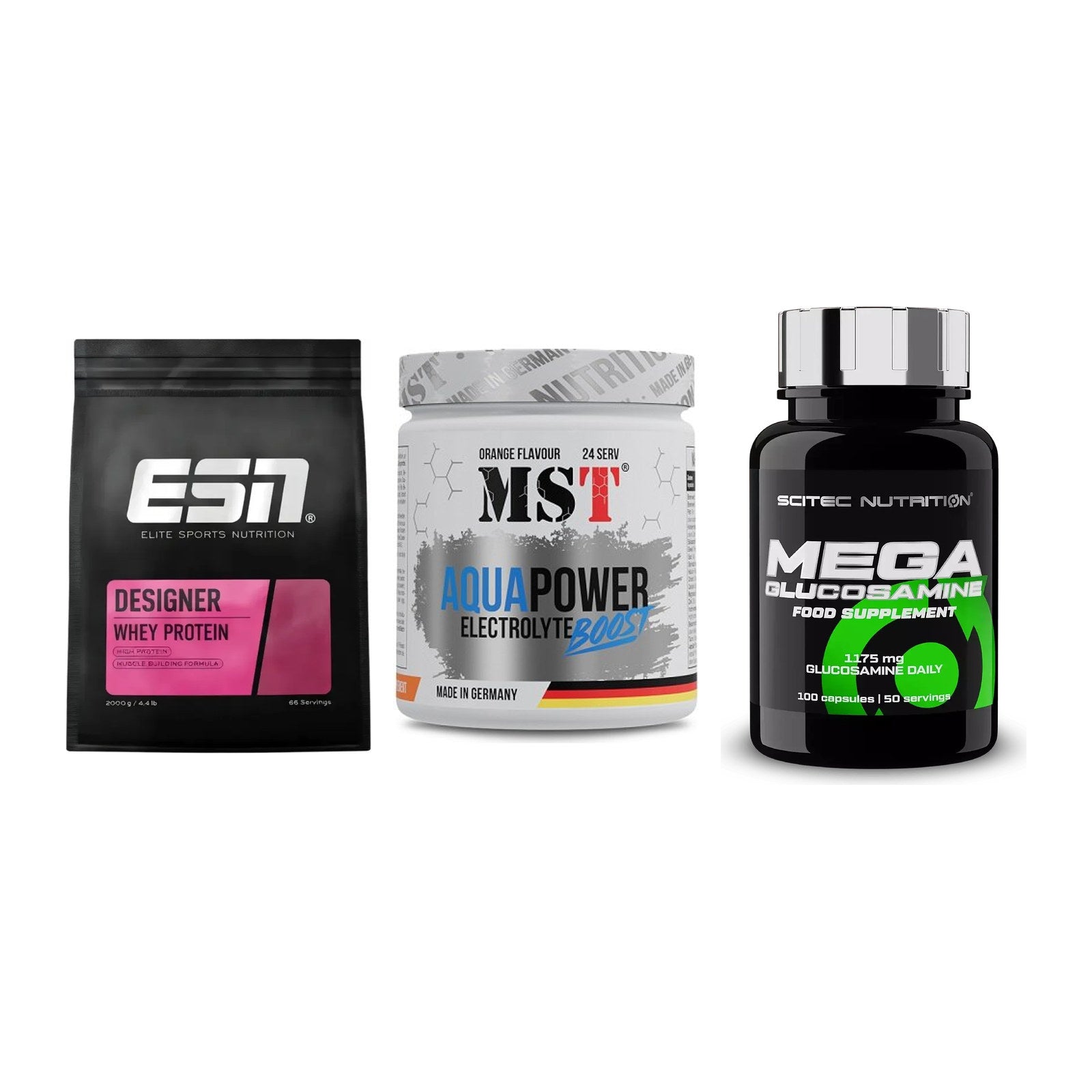 Regenerations-Set: ESN Designer + MST Aqua Power + Scitec Mega – alle enthaltenen Artikel