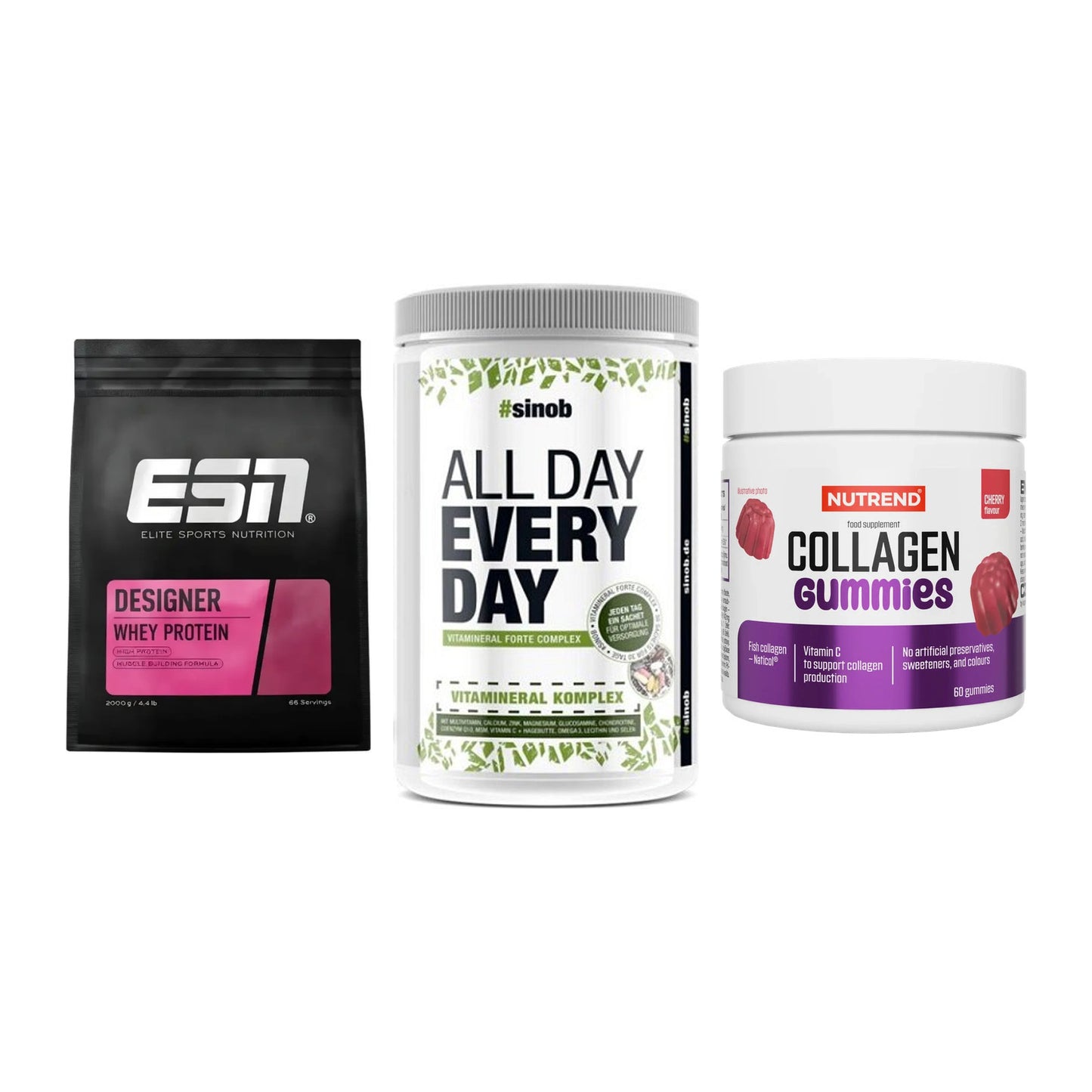 Regenerations-Set: ESN Designer + Sinob All Day + Nutrend Collage – alle enthaltenen Artikel