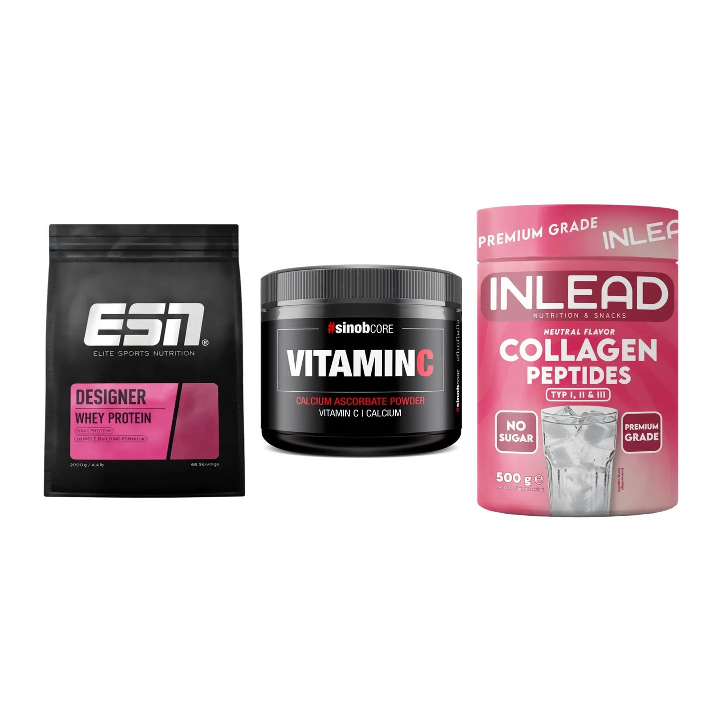 Regenerations-Set: ESN Designer + Sinob Vitamin C + INLEAD Collagen – alle enthaltenen Artikel