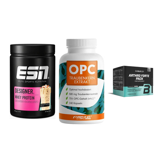 Regenerations-Set: ESN Designer + ProFuel OPC + BioTech Arthro – alle enthaltenen Artikel