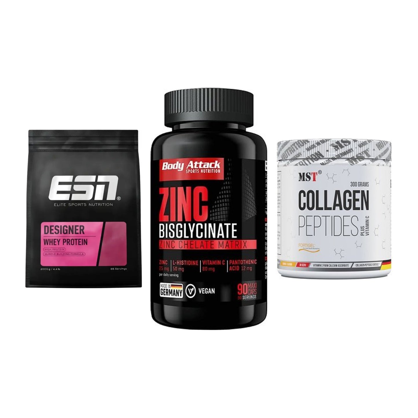 Regenerations-Set: ESN Designer + Body Attack + MST Collagen – alle enthaltenen Artikel