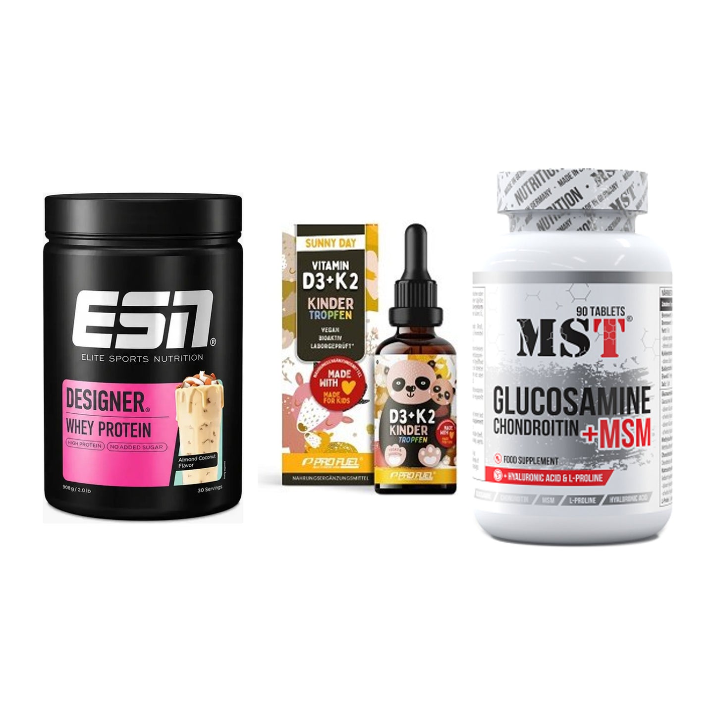 Regenerations-Set: ESN Designer + ProFuel VITAMIN + MST Glucosamine – alle enthaltenen Artikel