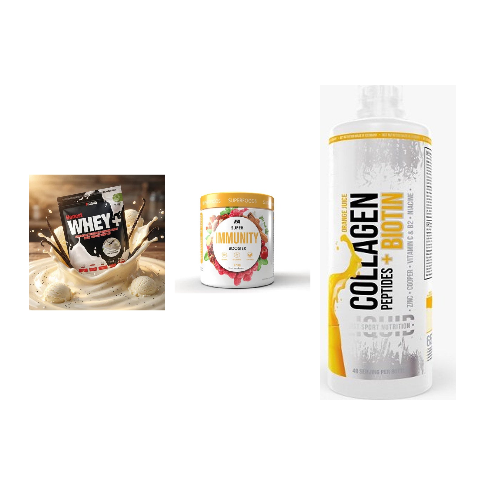Regenerations-Set: Sinob Honest + FA Nutrition + MST Collagen – alle enthaltenen Artikel