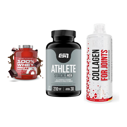 Regenerations-Set: Scitec 100% + ESN Athlete + MST Collagen – alle enthaltenen Artikel