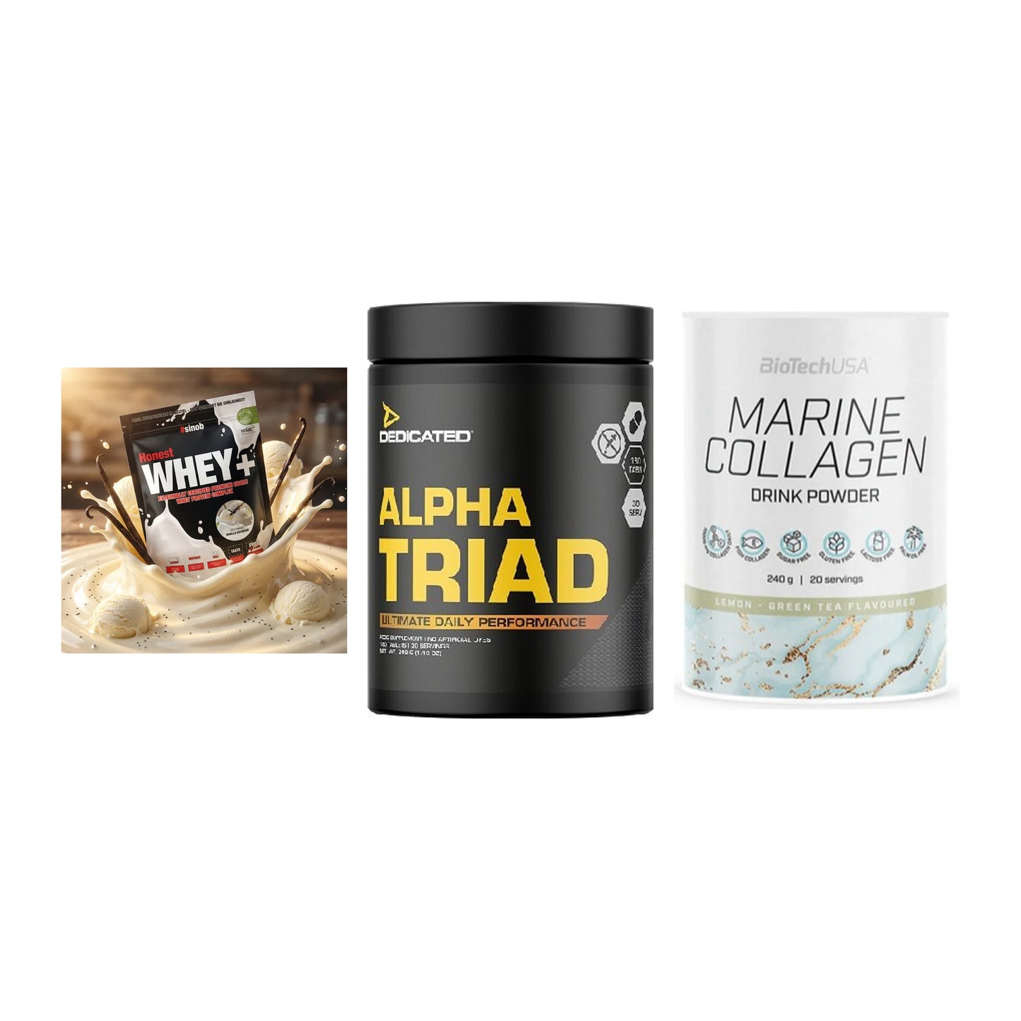 Regenerations-Set: Sinob Honest + Dedicated Alpha + BioTech Marine – alle enthaltenen Artikel
