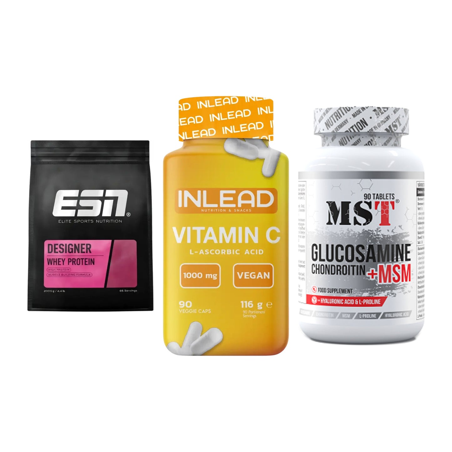 Regenerations-Set: ESN Designer + INLEAD Vitamin + MST Glucosamine – alle enthaltenen Artikel