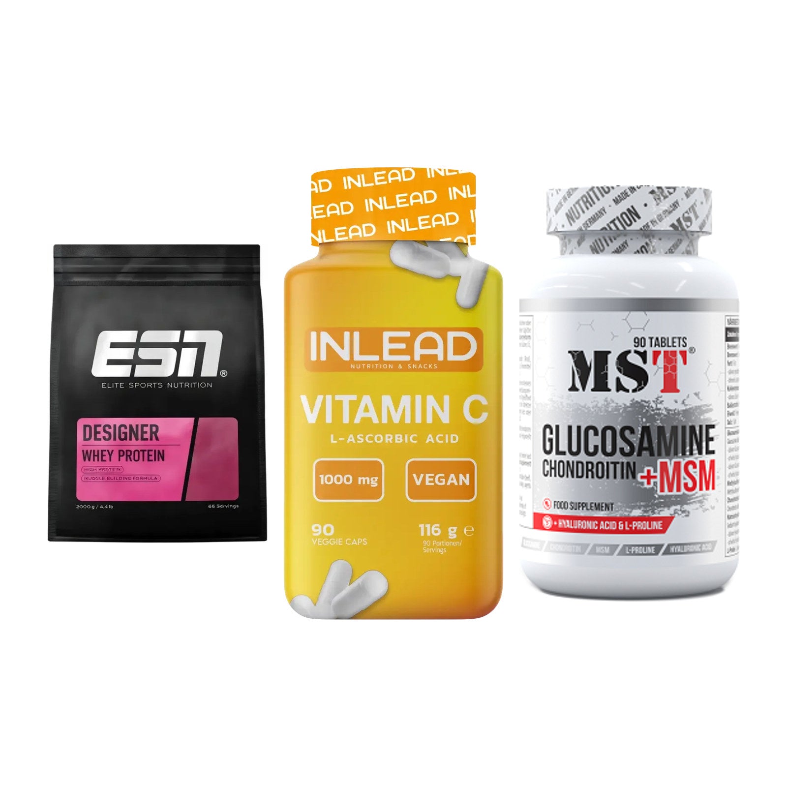 Regenerations-Set: ESN Designer + INLEAD Vitamin + MST Glucosamine – alle enthaltenen Artikel