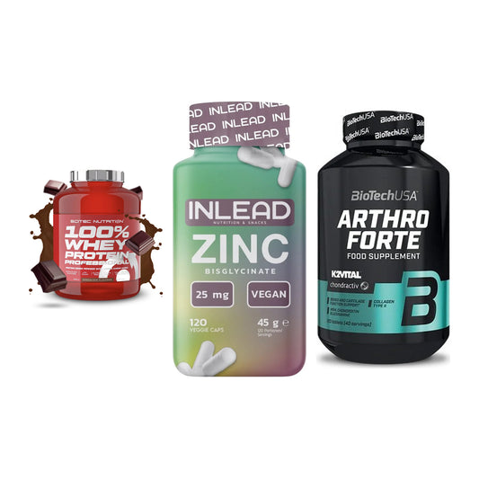Regenerations-Set: Scitec 100% + INLEAD Zink + BioTech Arthro – alle enthaltenen Artikel