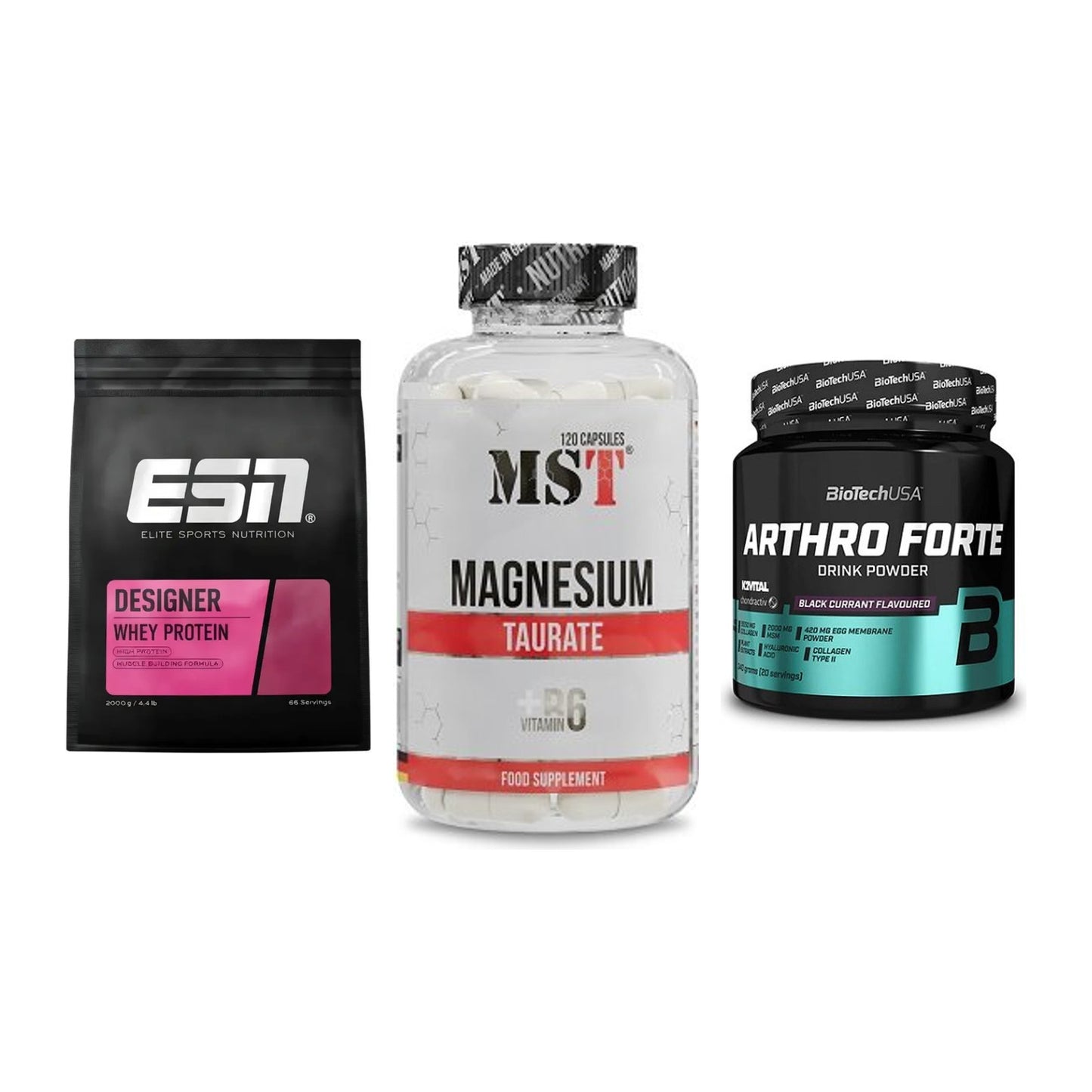 Regenerations-Set: ESN Designer + MST Magnesium + BioTech Arthro – alle enthaltenen Artikel