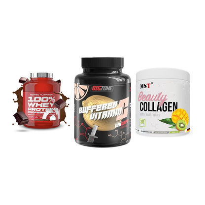 Regenerations-Set: Scitec 100% + Big Zone + MST Beauty – alle enthaltenen Artikel