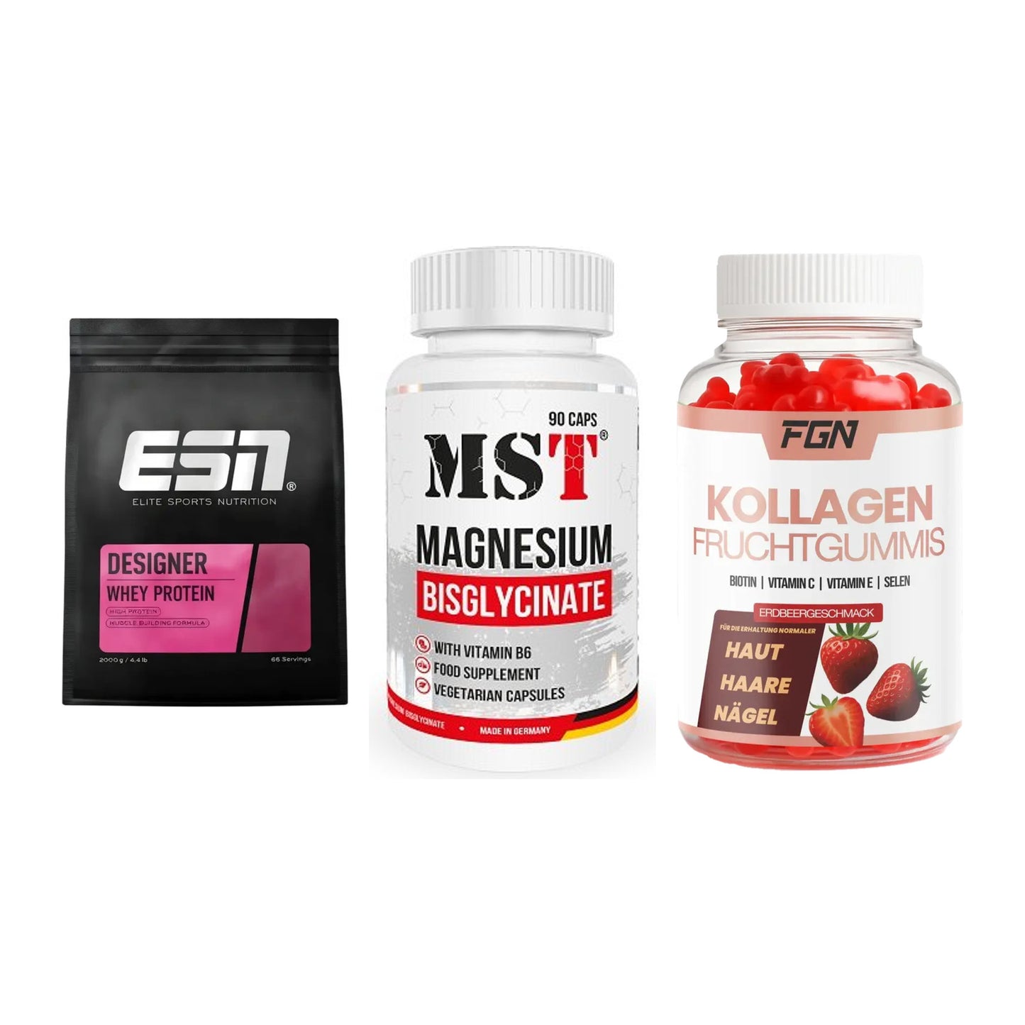Regenerations-Set: ESN Designer + MST Magnesium + FGN Kollagen 60 – alle enthaltenen Artikel