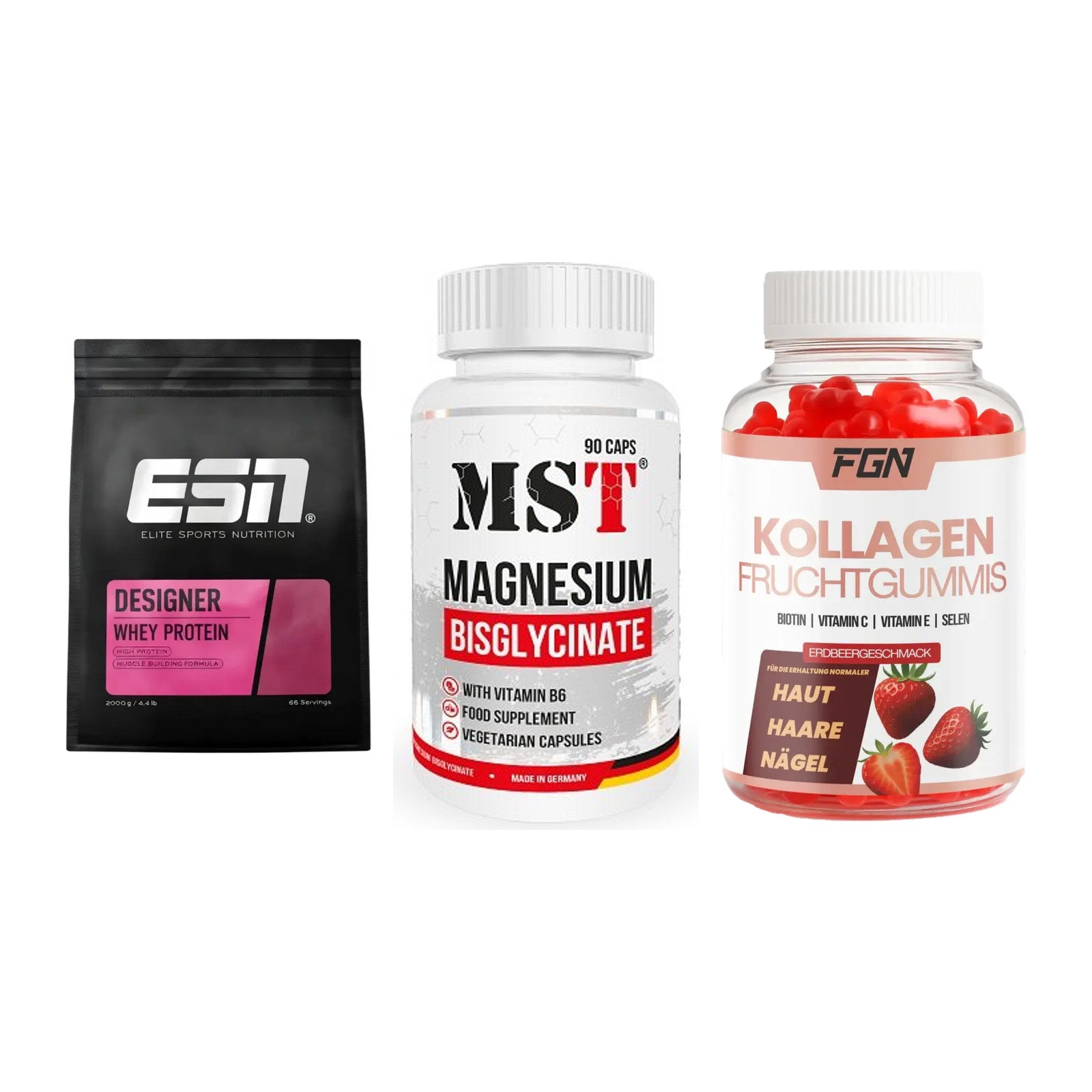 Regenerations-Set: ESN Designer + MST Magnesium + FGN Kollagen 60 – alle enthaltenen Artikel