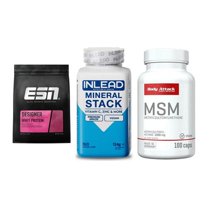 Regenerations-Set: ESN Designer + INLEAD Mineral + Body Attack MSM – alle enthaltenen Artikel