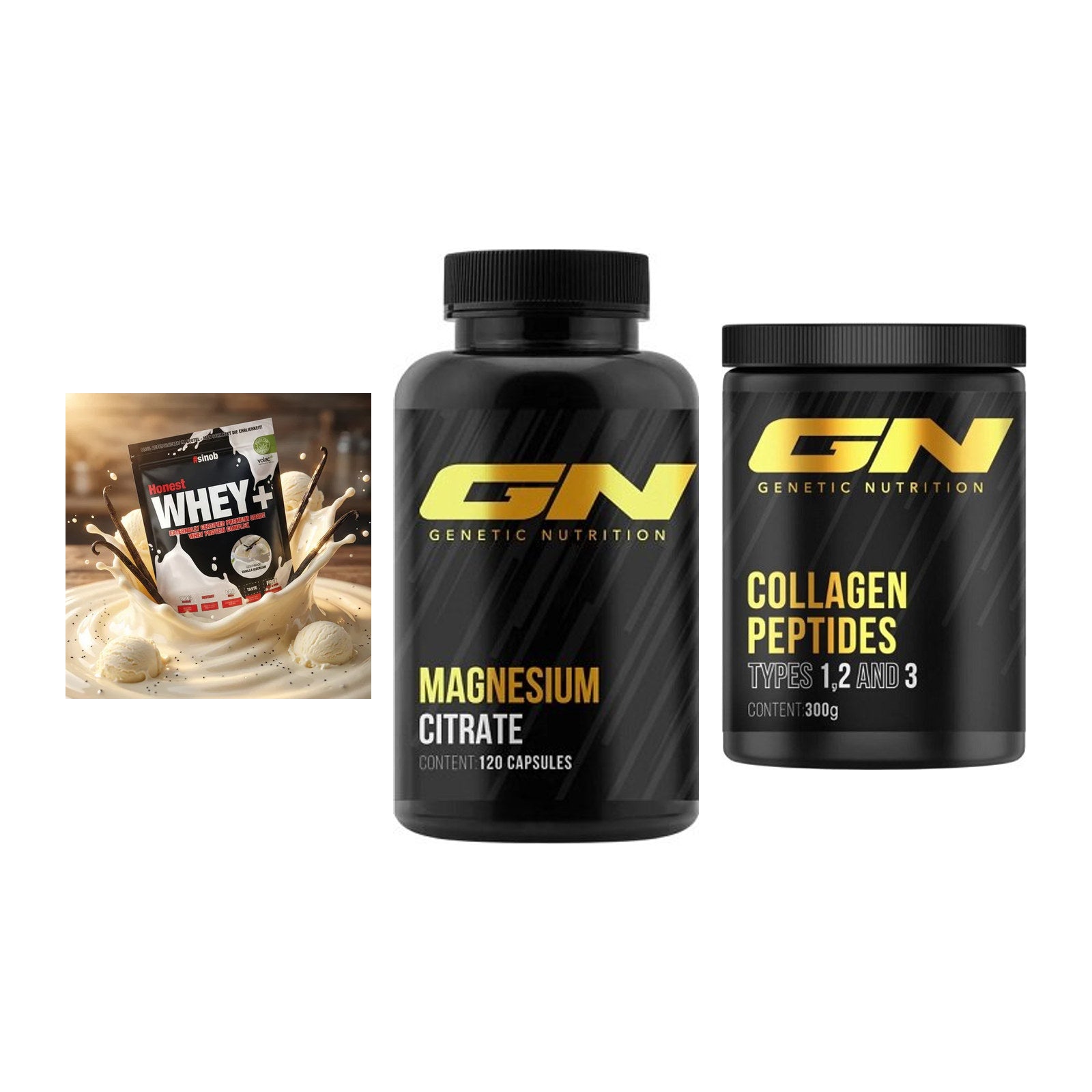 Regenerations-Set: Sinob Honest + GN Magnesium + GN Peptan – alle enthaltenen Artikel