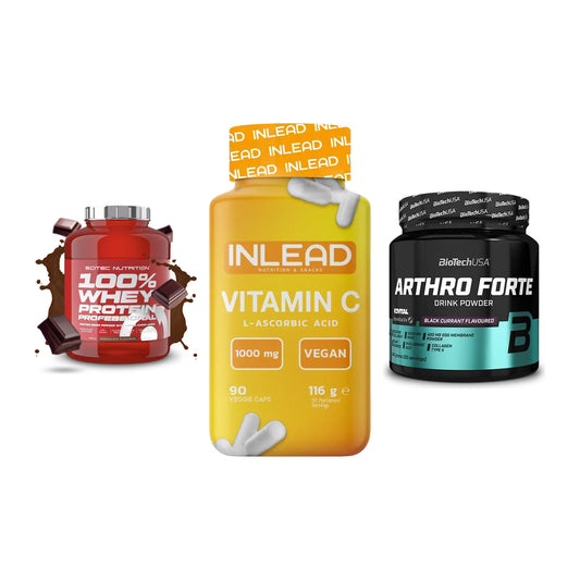Regenerations-Set: Scitec 100% + INLEAD Vitamin + BioTech Arthro – alle enthaltenen Artikel