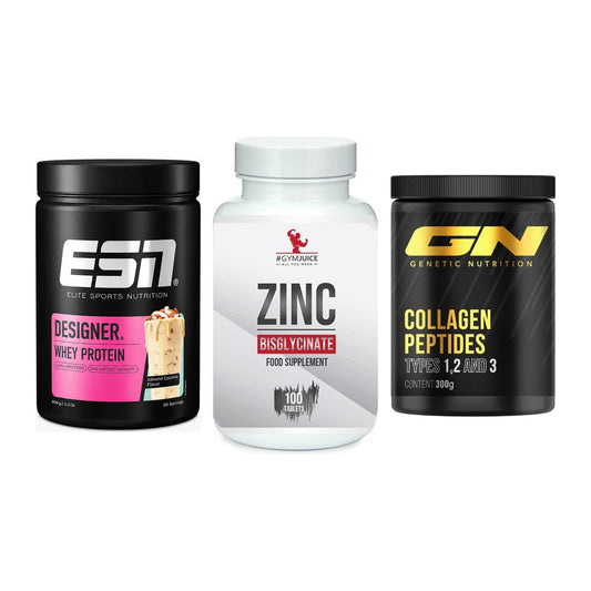 Regenerations-Set: ESN Designer + #GYMJUICE ZINC + GN Peptan – alle enthaltenen Artikel