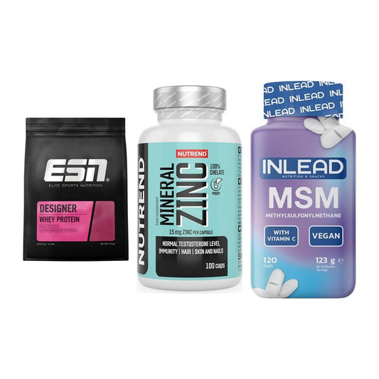 Regenerations-Set: ESN Designer + Nutrend Zinc + INLEAD MSM – alle enthaltenen Artikel