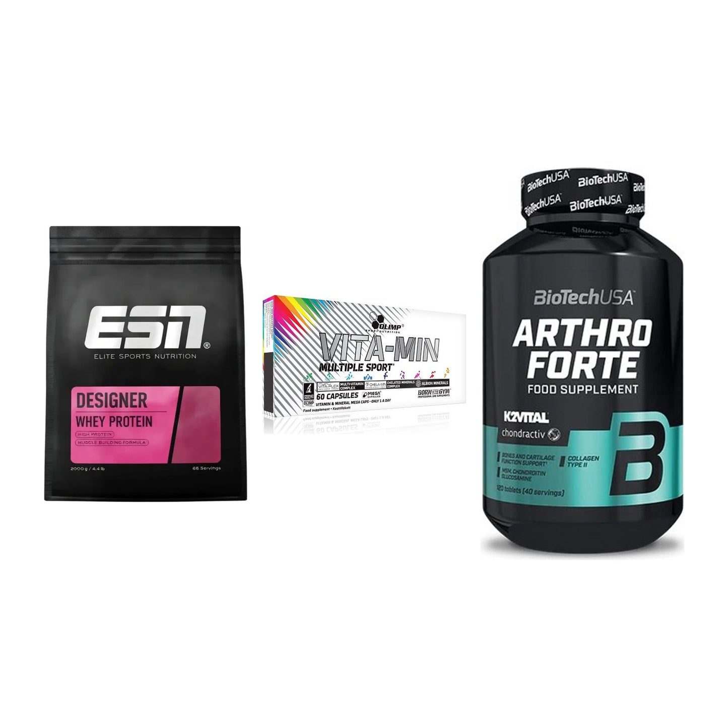 Regenerations-Set: ESN Designer + Olimp Vita-Min + BioTech Arthro – alle enthaltenen Artikel