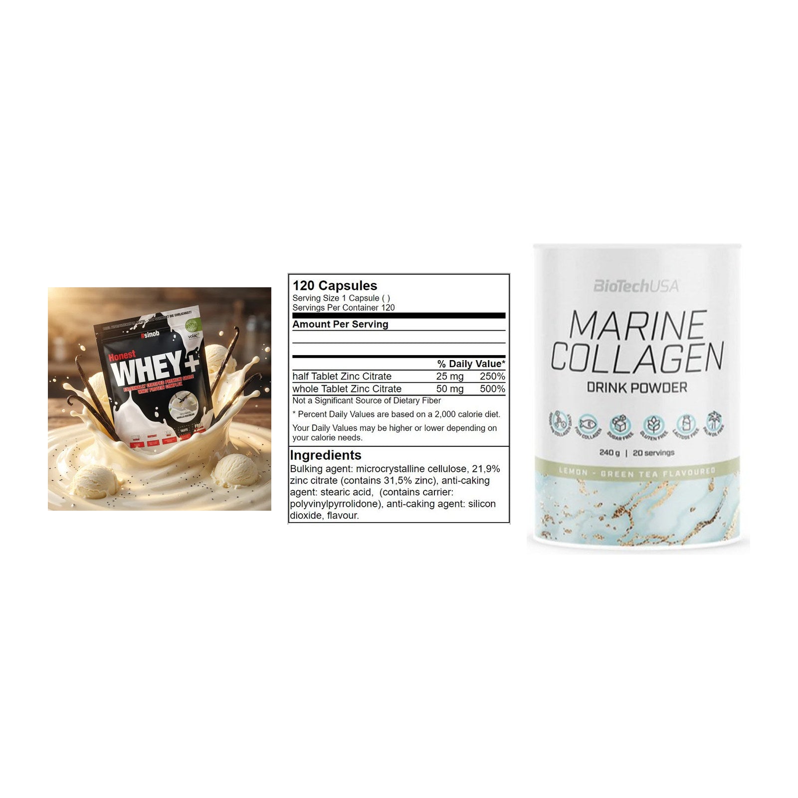 Regenerations-Set: Sinob Honest + GN Zinc Citrate + BioTech Marine – alle enthaltenen Artikel