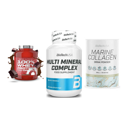 Regenerations-Set: Scitec 100% + BioTech Multi + BioTech Marine – alle enthaltenen Artikel