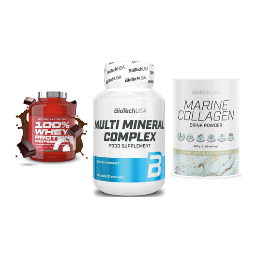 Regenerations-Set: Scitec 100% + BioTech Multi + BioTech Marine – alle enthaltenen Artikel