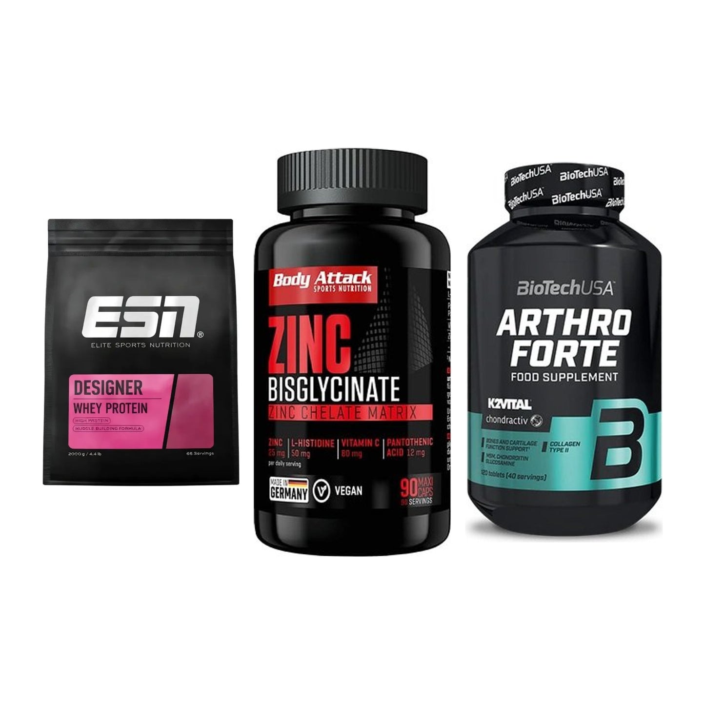 Regenerations-Set: ESN Designer + Body Attack + BioTech Arthro – alle enthaltenen Artikel