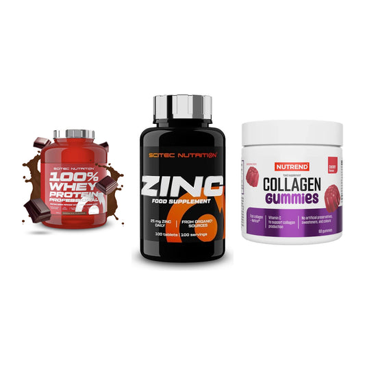 Regenerations-Set: Scitec 100% + Scitec Zinc + Nutrend Collage – alle enthaltenen Artikel