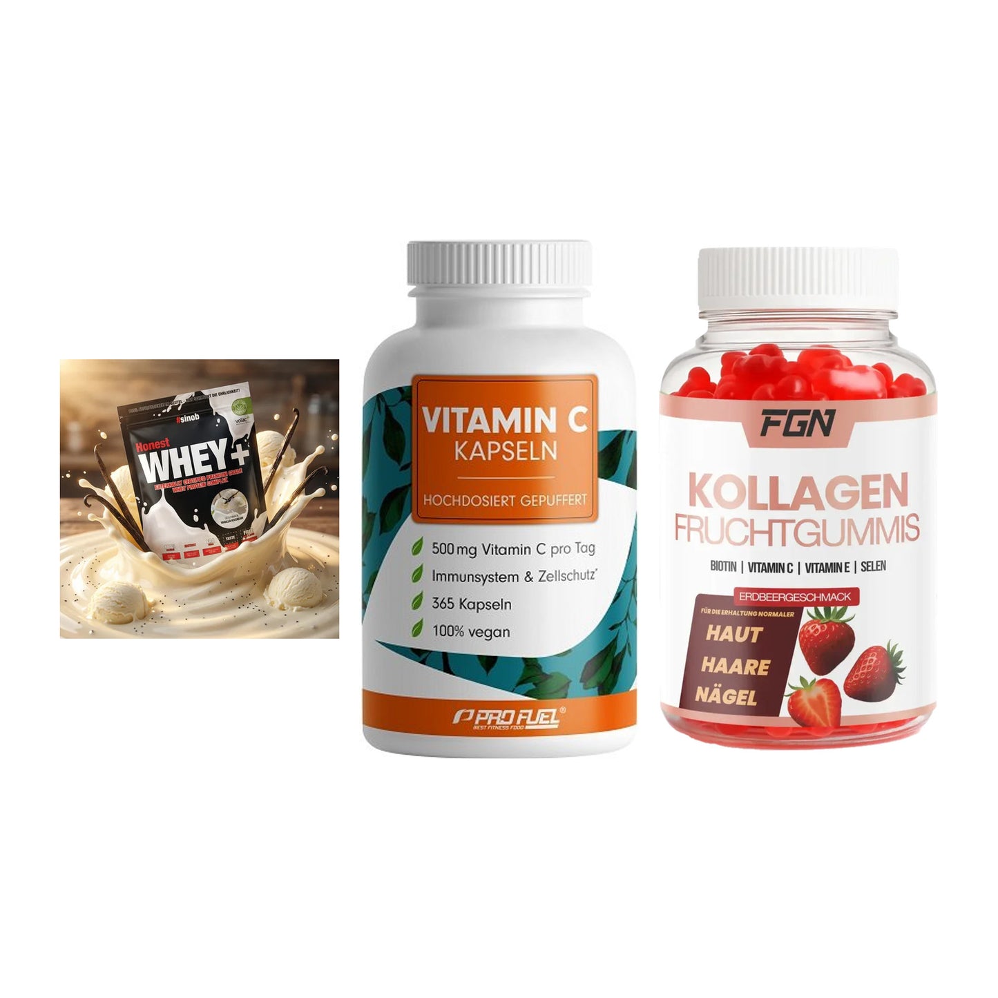 Regenerations-Set: Sinob Honest + ProFuel Vitamin + FGN Kollagen 60 – alle enthaltenen Artikel