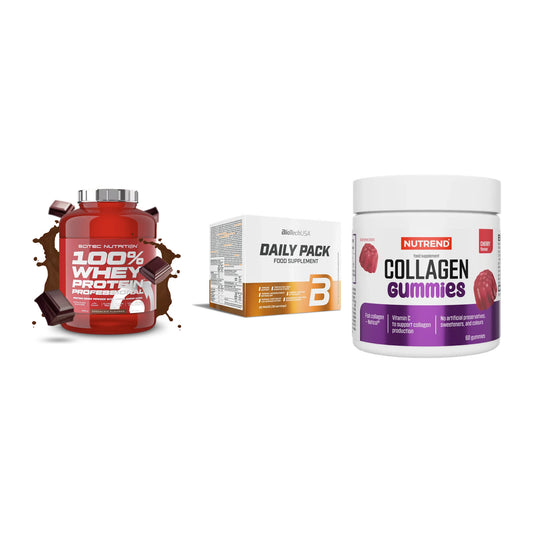 Regenerations-Set: Scitec 100% + BioTech Daily + Nutrend Collage – alle enthaltenen Artikel