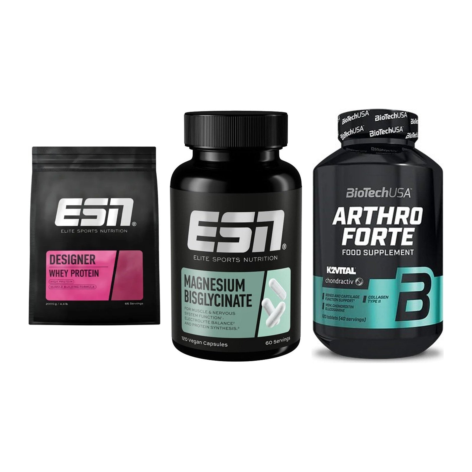 Regenerations-Set: ESN Designer + ESN Magnesium + BioTech Arthro – alle enthaltenen Artikel