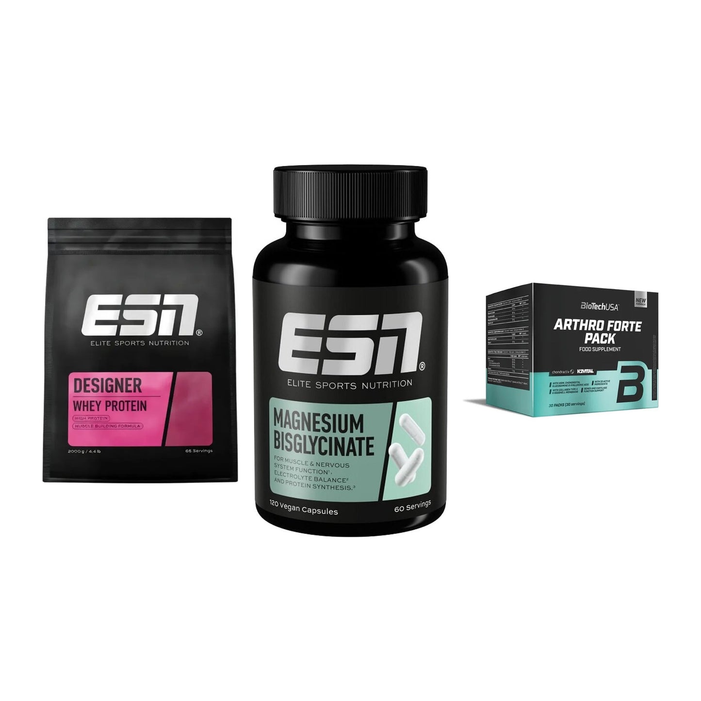 Regenerations-Set: ESN Designer + ESN Magnesium + BioTech Arthro – alle enthaltenen Artikel