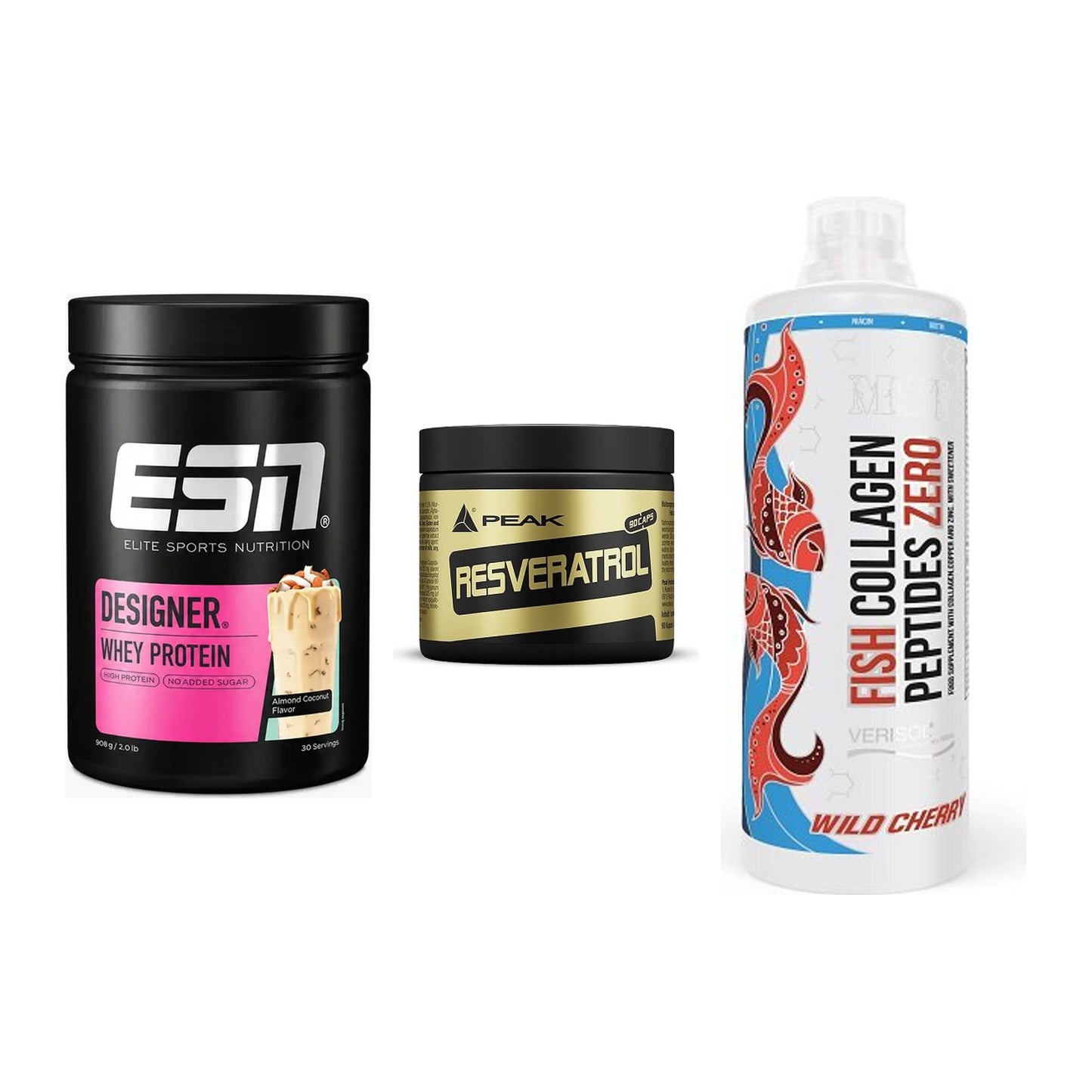 Regenerations-Set: ESN Designer + Peak Resveratro + MST Fish – alle enthaltenen Artikel