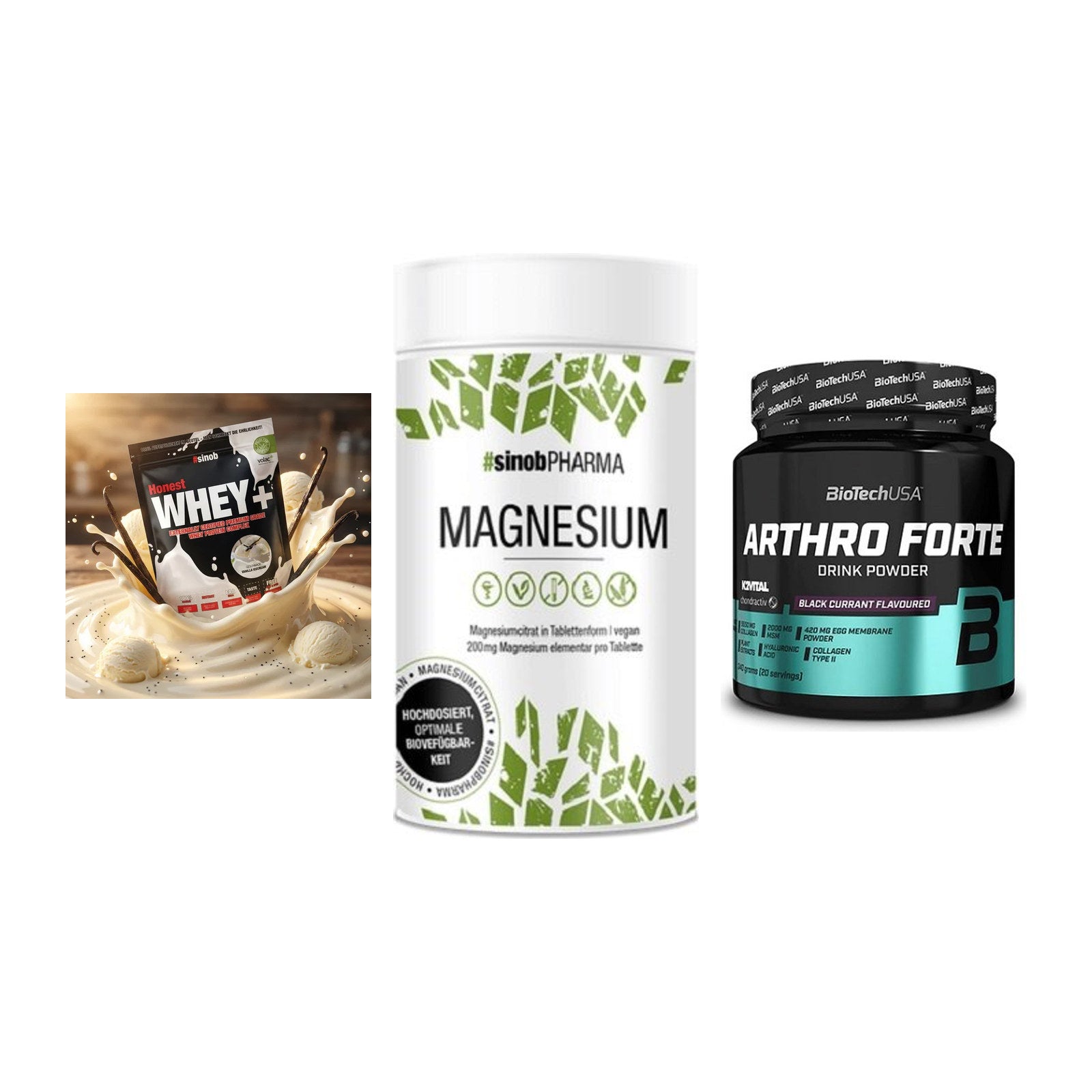Regenerations-Set: Sinob Honest + Sinob Magnesium + BioTech Arthro – alle enthaltenen Artikel